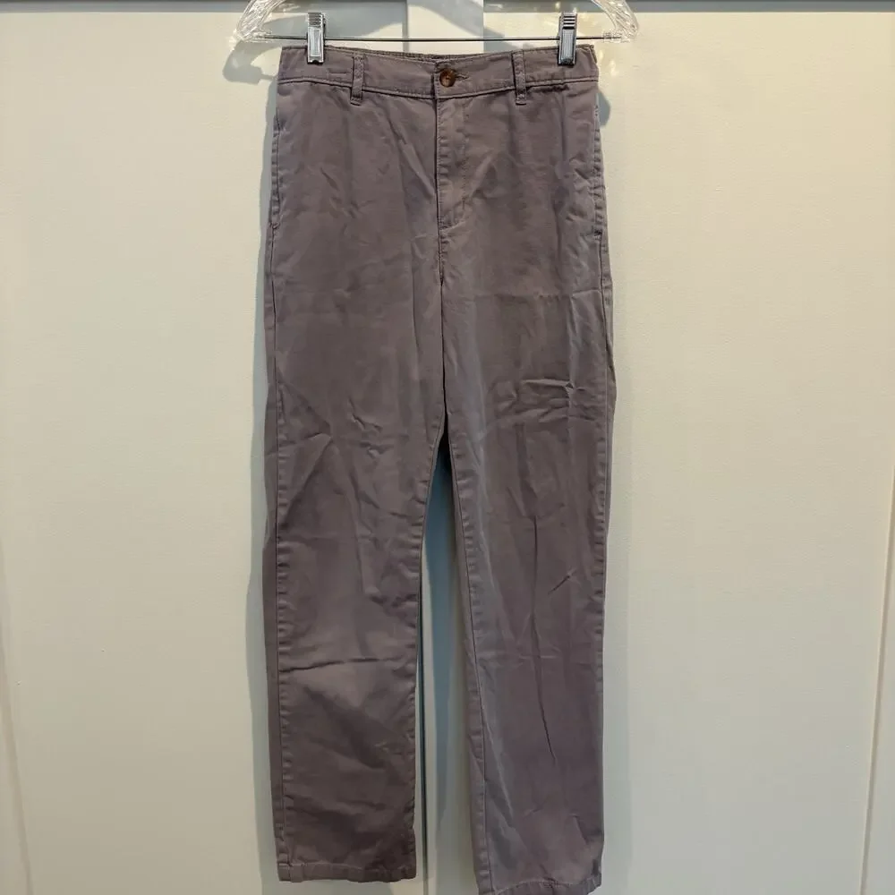 Childrens Place Pants Boys XXL 16‎ Light Gray Slim Button Closure Zip Chino